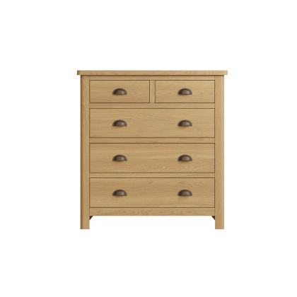 Oak City - Milan Oak 2 Over 3 Chest Of Drawers2 Over 3 Chest Of Drawers