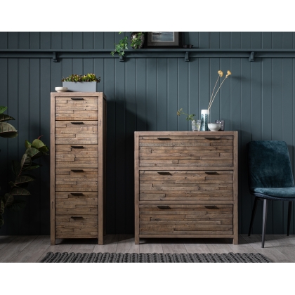 Yosemite Reclaimed Wood 6 Drawer Tall Chest of Drawers