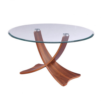 Siena Glass Coffee Table - Walnut