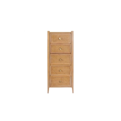 Java Rattan 5 Drawer Tall Chest of Drawers