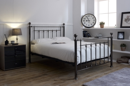 Liberty Metal Bed Frame in Black Chrome