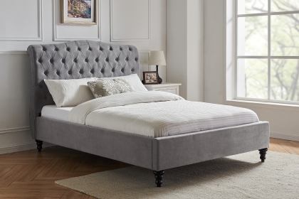 Rosalie Fabric Bed Frame in Light Grey