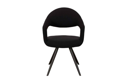 Jasmine Boucle Fabric Black Dining Chair