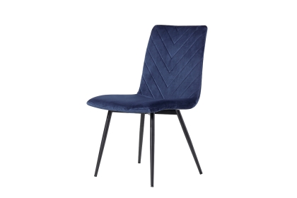 Retro Dining Chair - Blue Velvet