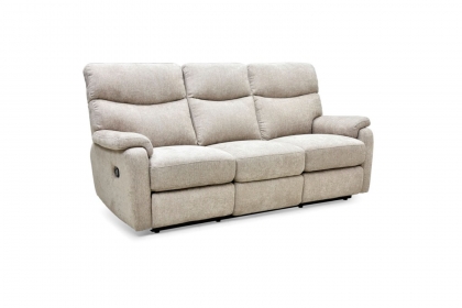 Monet 3 Seater Manual Recliner Sofa in Mink Fabric - STOCK