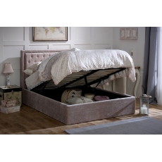 Rockford Fabric Ottoman Storage Bed Frame in Mink