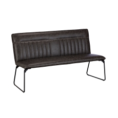 Cooper Low Leather Bench in Grey