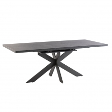 Pittsburgh 1.6-2m Extending Dining Table in Dark Grey with X-Frame Legs