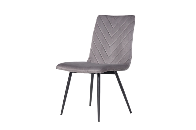 Kettle Interiors Retro Dining Chair - Dark Grey Velvet