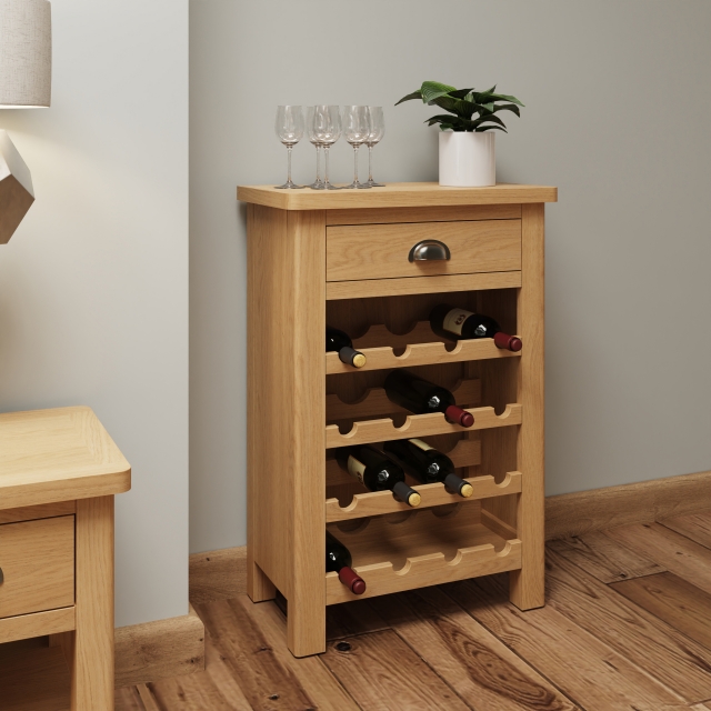 Kettle Interiors Oak City - Milan Oak Wine Cabinet