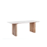 Baker Furniture Rufus Reeded Mango Wood & Marble Dining Table