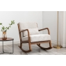 Kyoto Imogen Natural Woven Chenille Rocker Chair with Dark Wood Frame