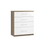 Maysons Furniture Calgary High-Gloss 4 Drawer Chest of Drawers with Deep Drawer