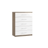 Maysons Furniture Calgary High-Gloss 5 Drawer Chest of Drawers