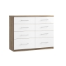 Maysons Furniture Calgary High-Gloss 8 Drawer Twin Chest of Drawers