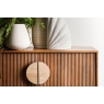 Baker Furniture Arcadia Mango Wood Wide Sideboard with Travertine Gold Handles