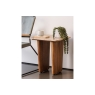 Baker Furniture Arcadia Mango Wood Lamp Table with Travertine Tops