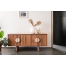 Baker Furniture Arcadia Mango Wood TV Unit with Travertine Gold Handles