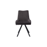 Baker Furniture Brooke Dark Grey Recycled Velvet Dining Chair with Diamond Stitching