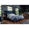 Baker Furniture Boxer Velvet 6ft Bed Frame in Teal Blue and Black Legs