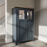 Kettle Interiors Smoked Painted Blue Oak Drinks Cabinet