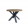 Kettle Interiors Smoked Painted Blue Oak Small Round Table