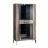 ALF ALF Italia Matera 2 Door Curio Display Cabinet In Rim Surfaced Oak / Grain Surfaced Finish