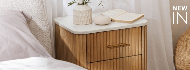 NEW IN: Rufus Reeded Mango Wood & Marble Bedroom Range