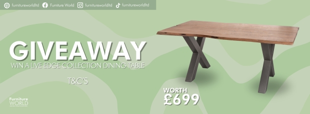 Live Edge Dining Table Giveaway T&C's