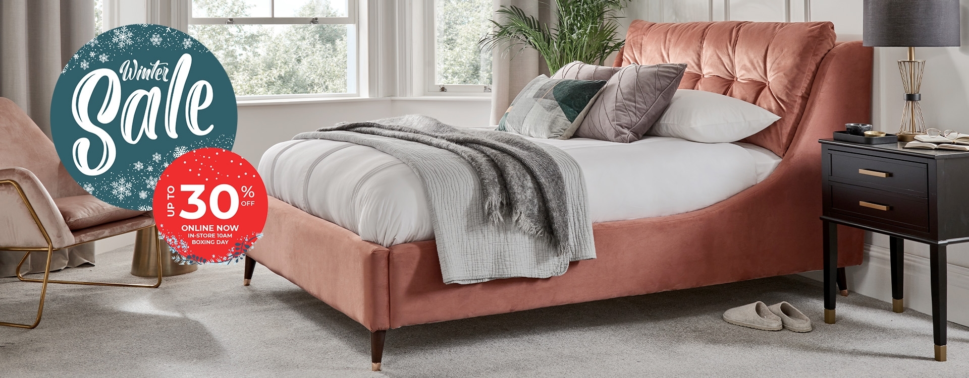 Ralph Bed in Lumino Old Rose