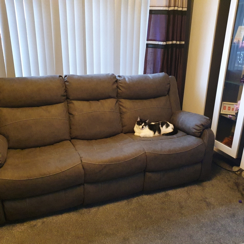 Grey suede sales recliner sofa
