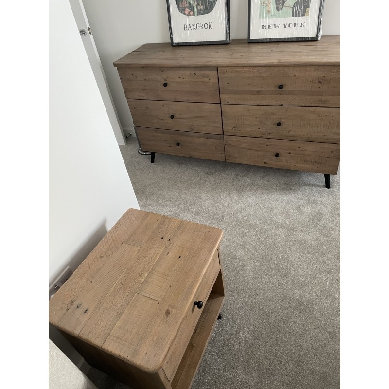 Malta Reclaimed Wood Bedside Table Valetta Valencia Furniture World