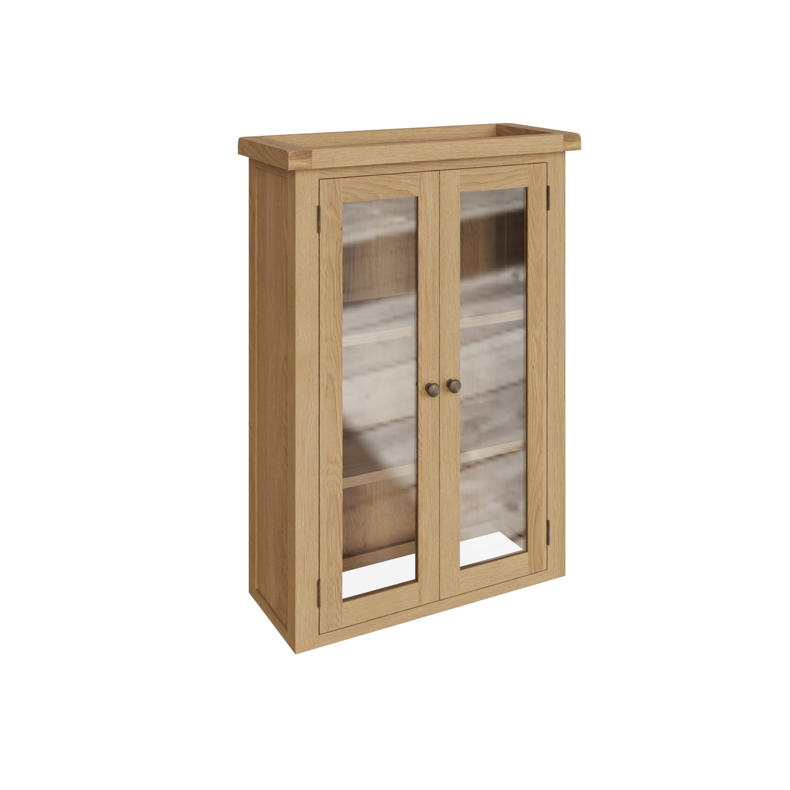 Small oak store display cabinet