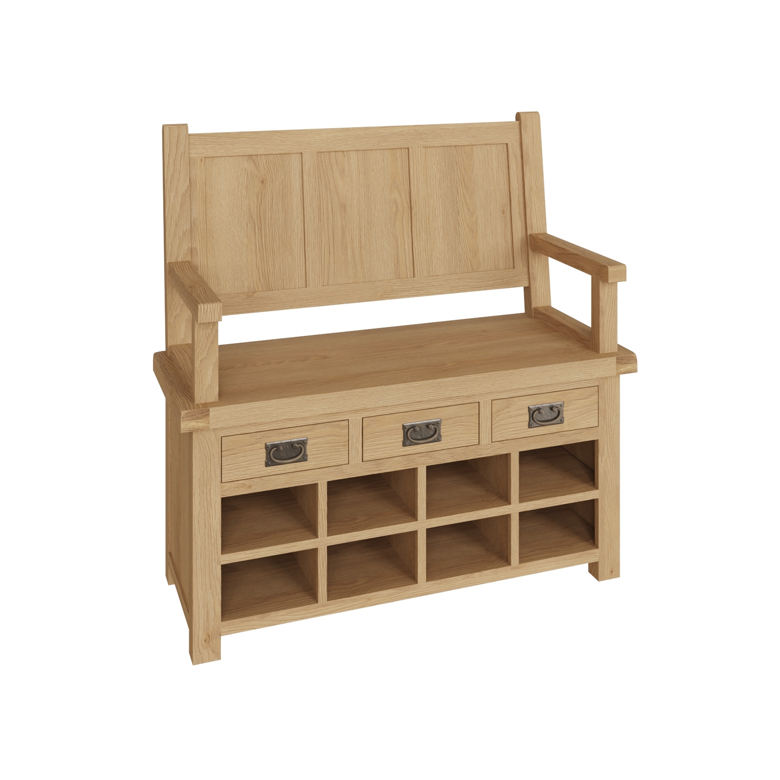Light wood bench sales with storage