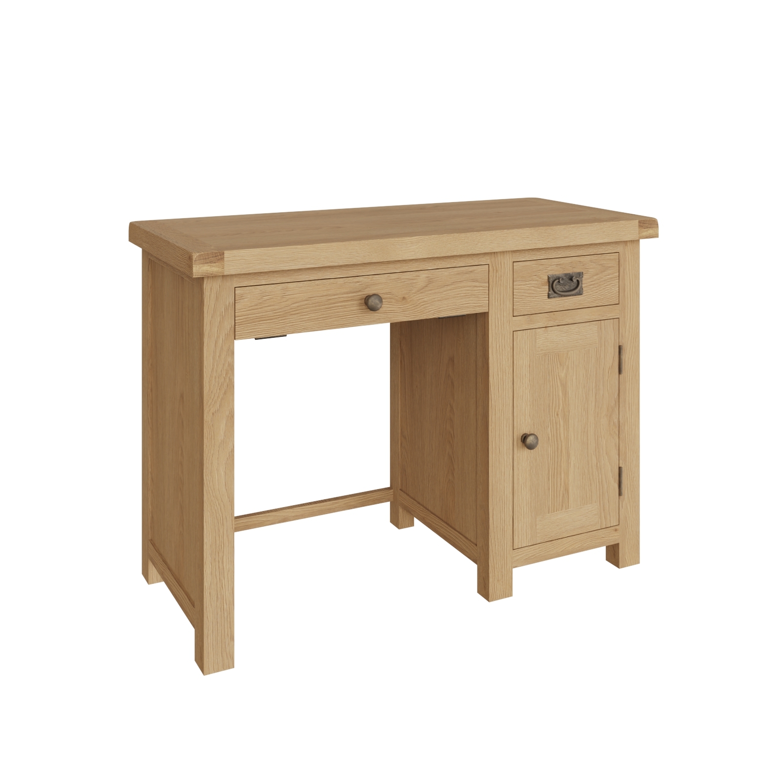 Weathered oak computer shop desk