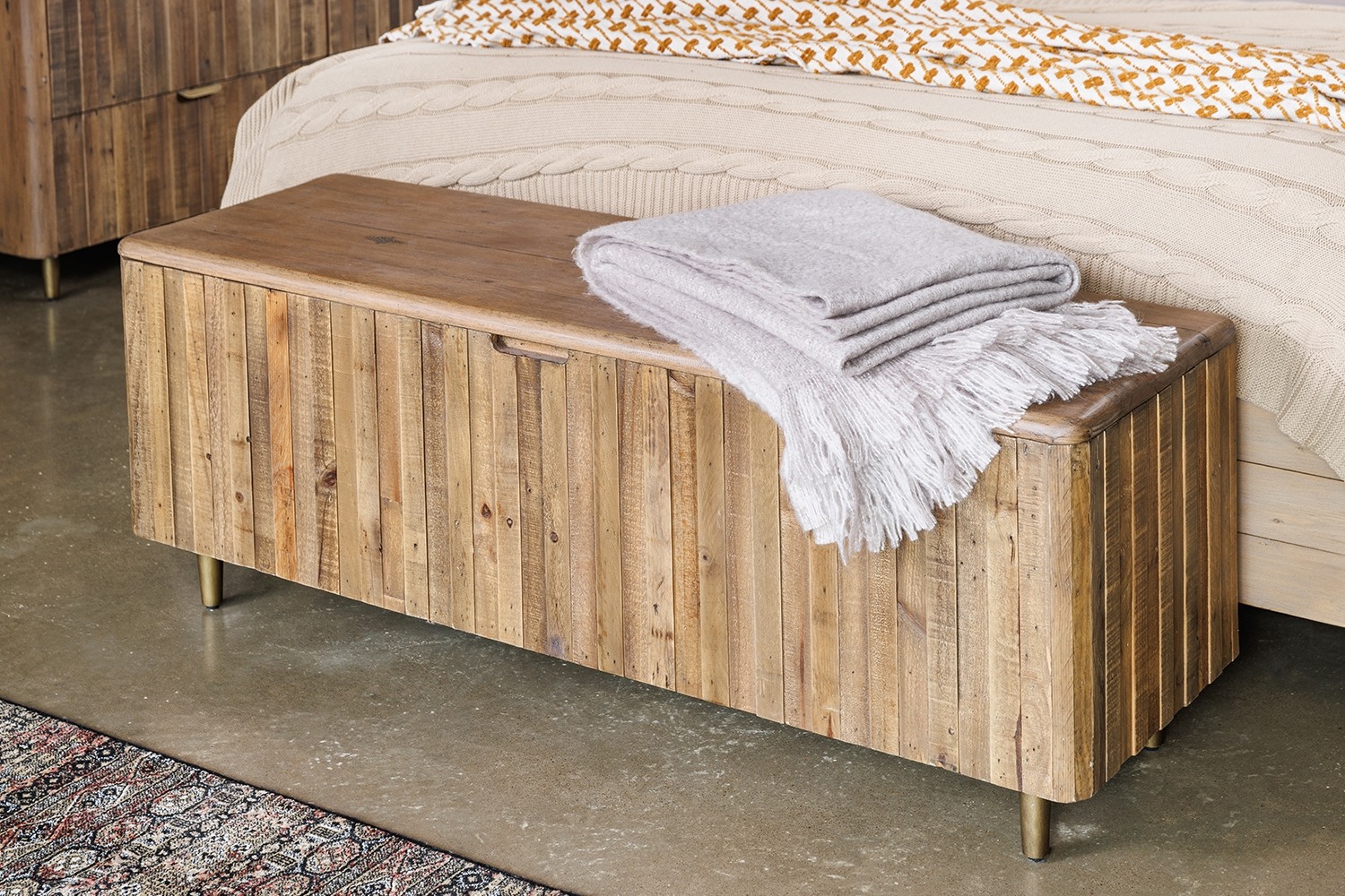 Fairfax Reclaimed Slatted Wood Blanket Box Furniture World