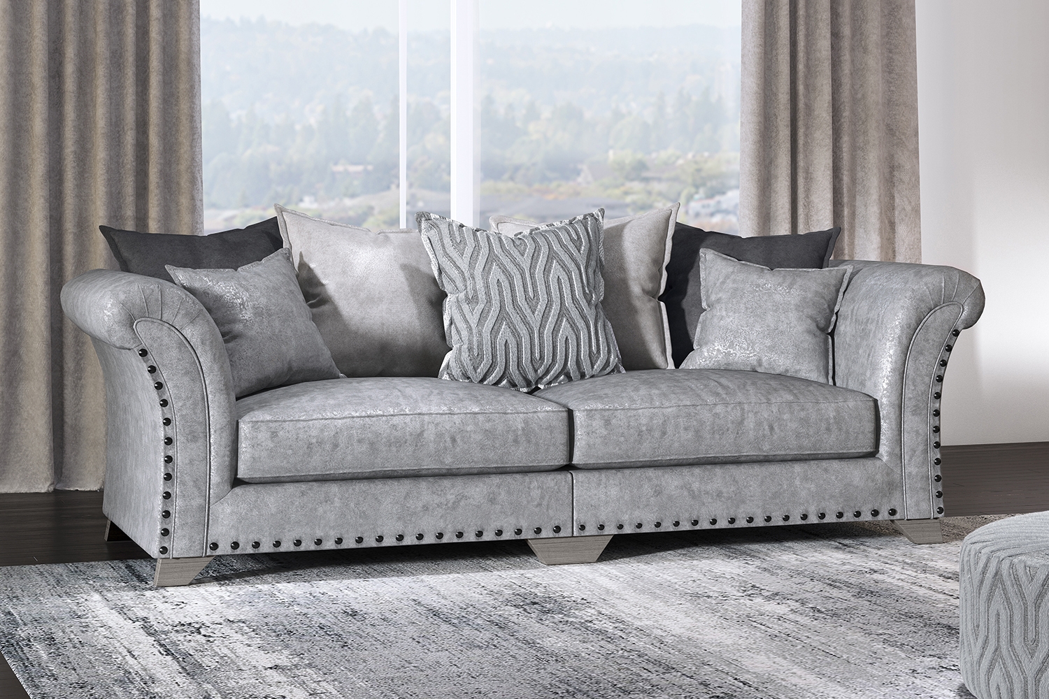 Virgo 4 Seater Pillow Back Sofa Furniture World
