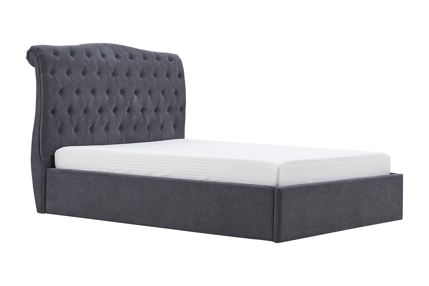 Rosalie Fabric Ottoman Storage Bed Frame in Dark Grey Furniture World