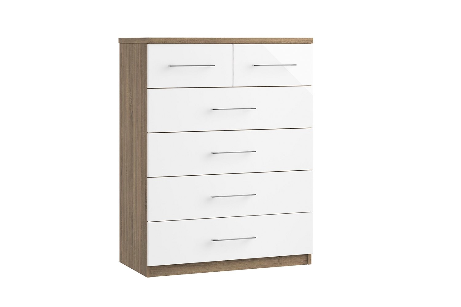 Calgary High-Gloss 4 + 2 Drawer Chest of Drawers | Furniture World