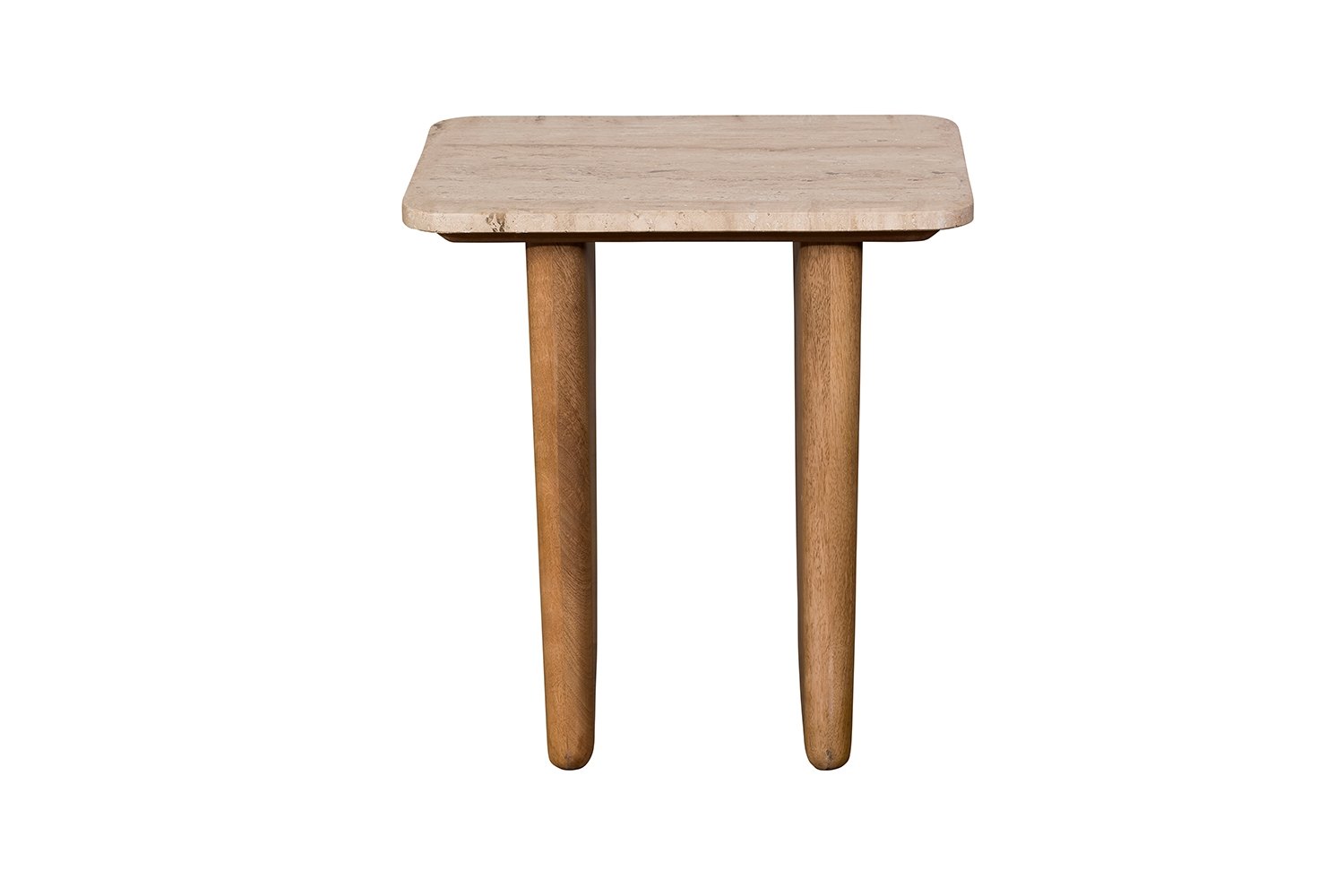 Arcadia Mango Wood Lamp Table with Travertine Tops Furniture World