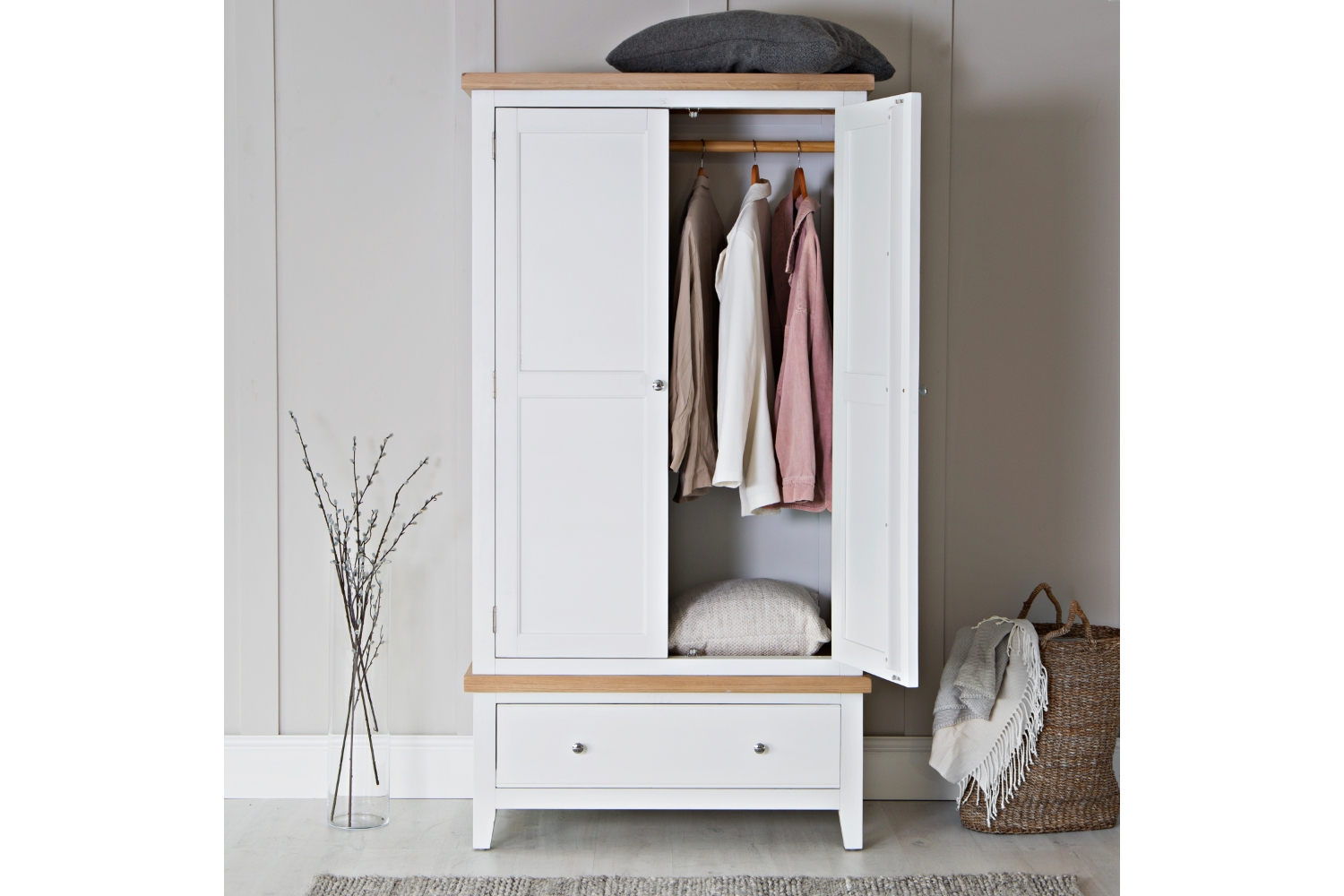 White oak discount triple wardrobe