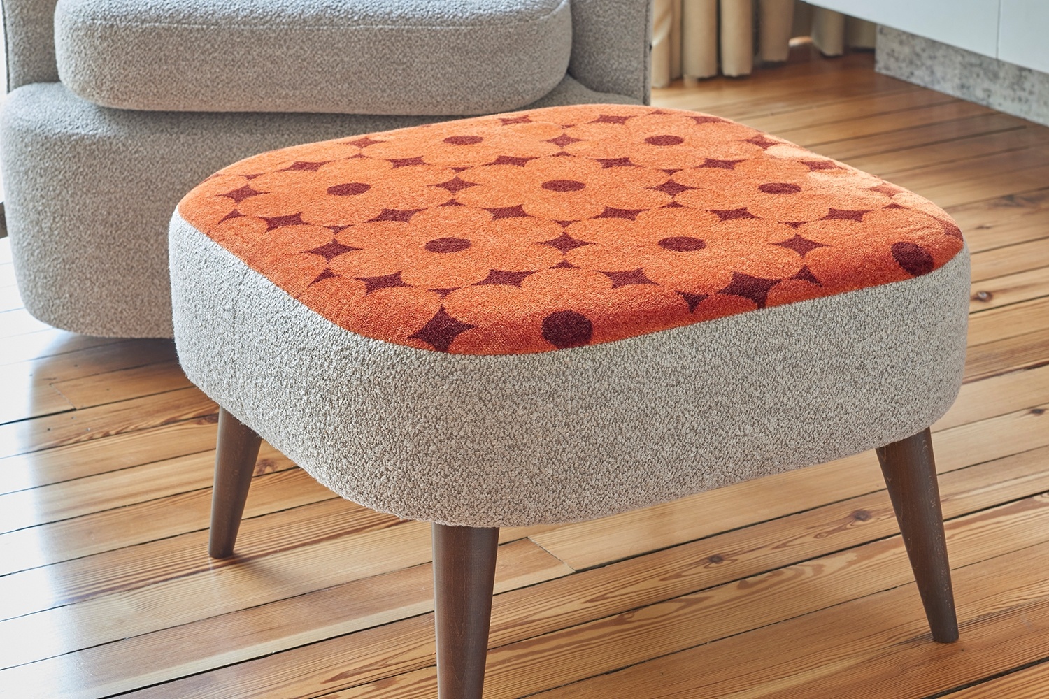 Orla Kiely Leap Footstool Patterned Stool Living Room Furniture World