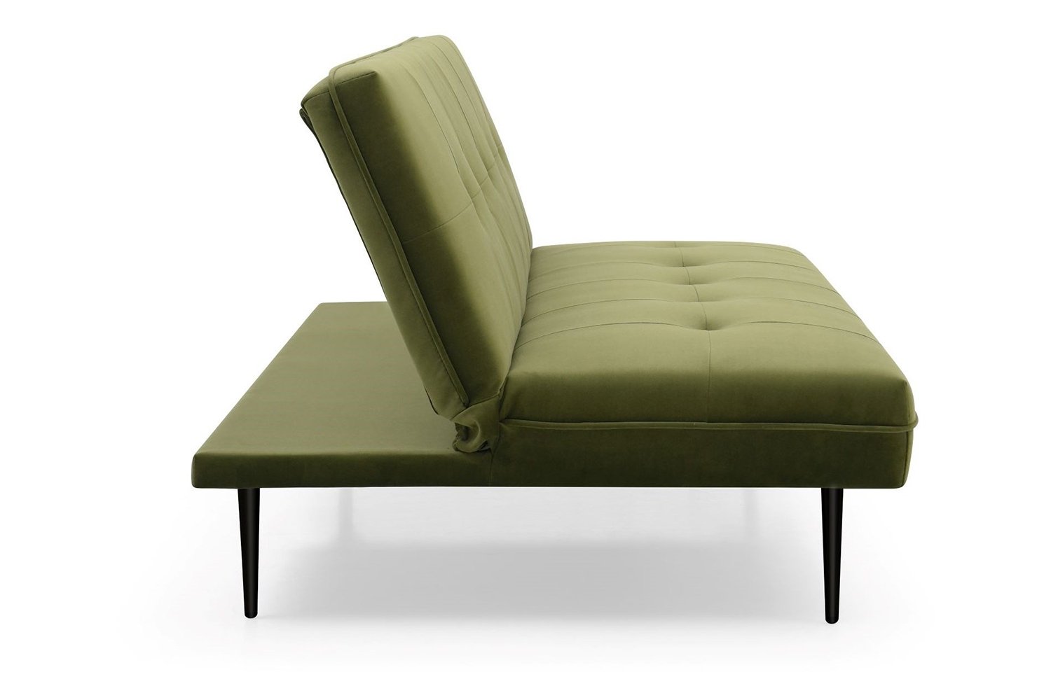 June Click Clack Olive Green Sofa Bed with Deep Tufting Furniture World