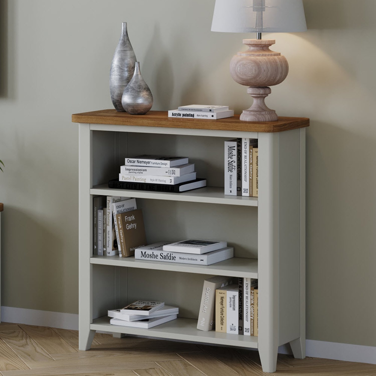 Arlo Painted Oak Bookcase Furniture World