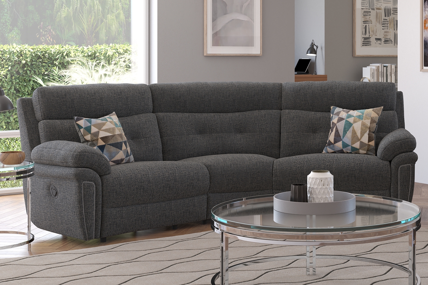 La Z Boy Baxter 3 Seater Curved Recliner Sofa