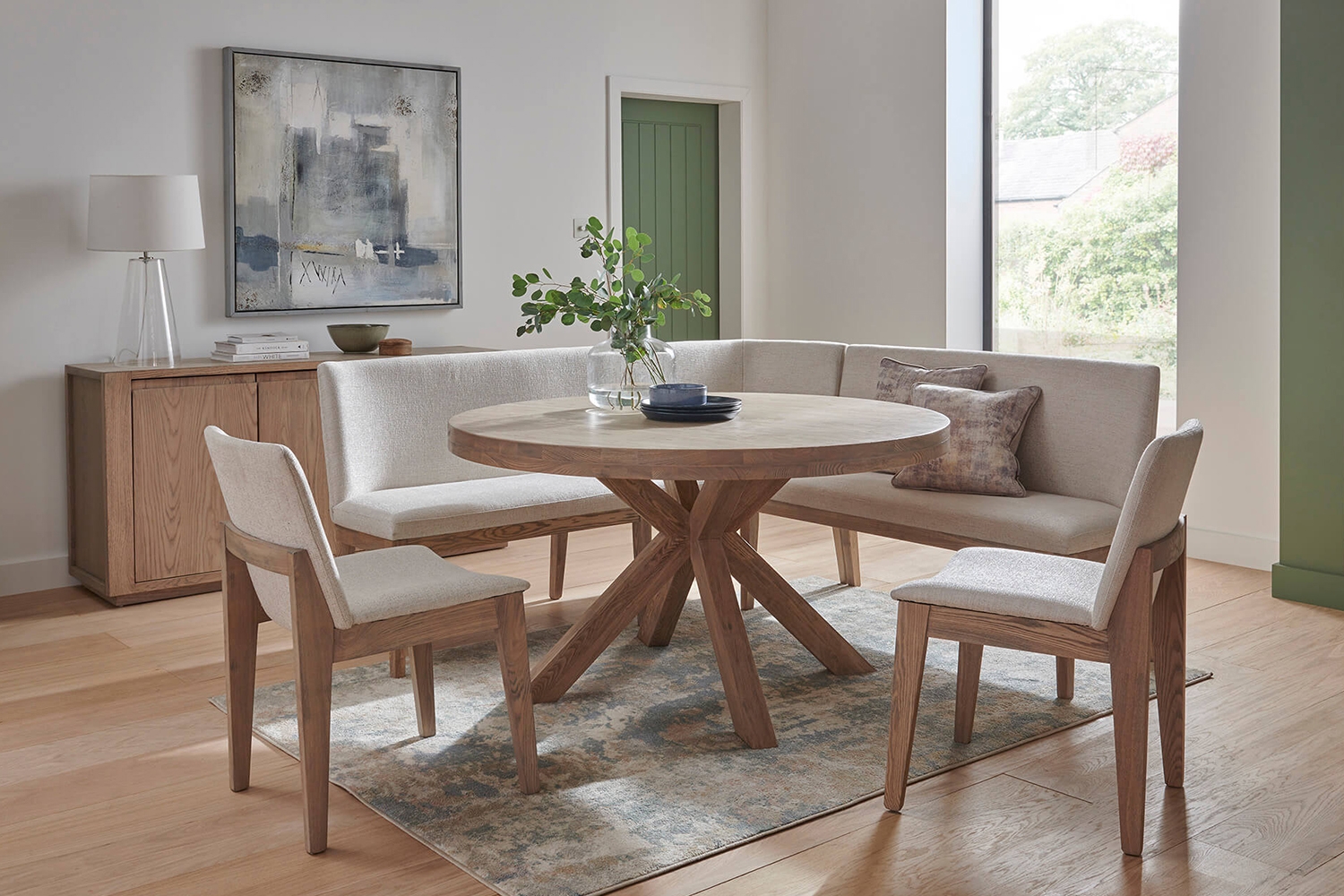 Central park dining table and corner bench discount