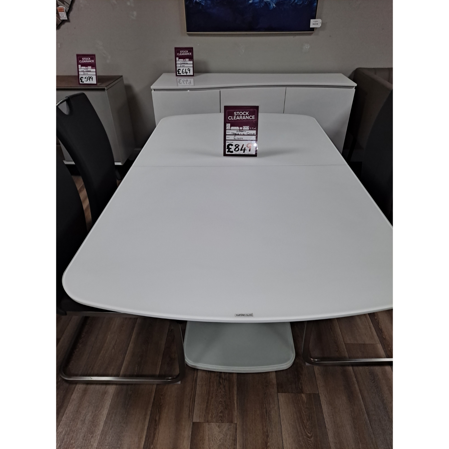 Lazzaro Large Extending Dining Table and 4 Chairs Furniture World