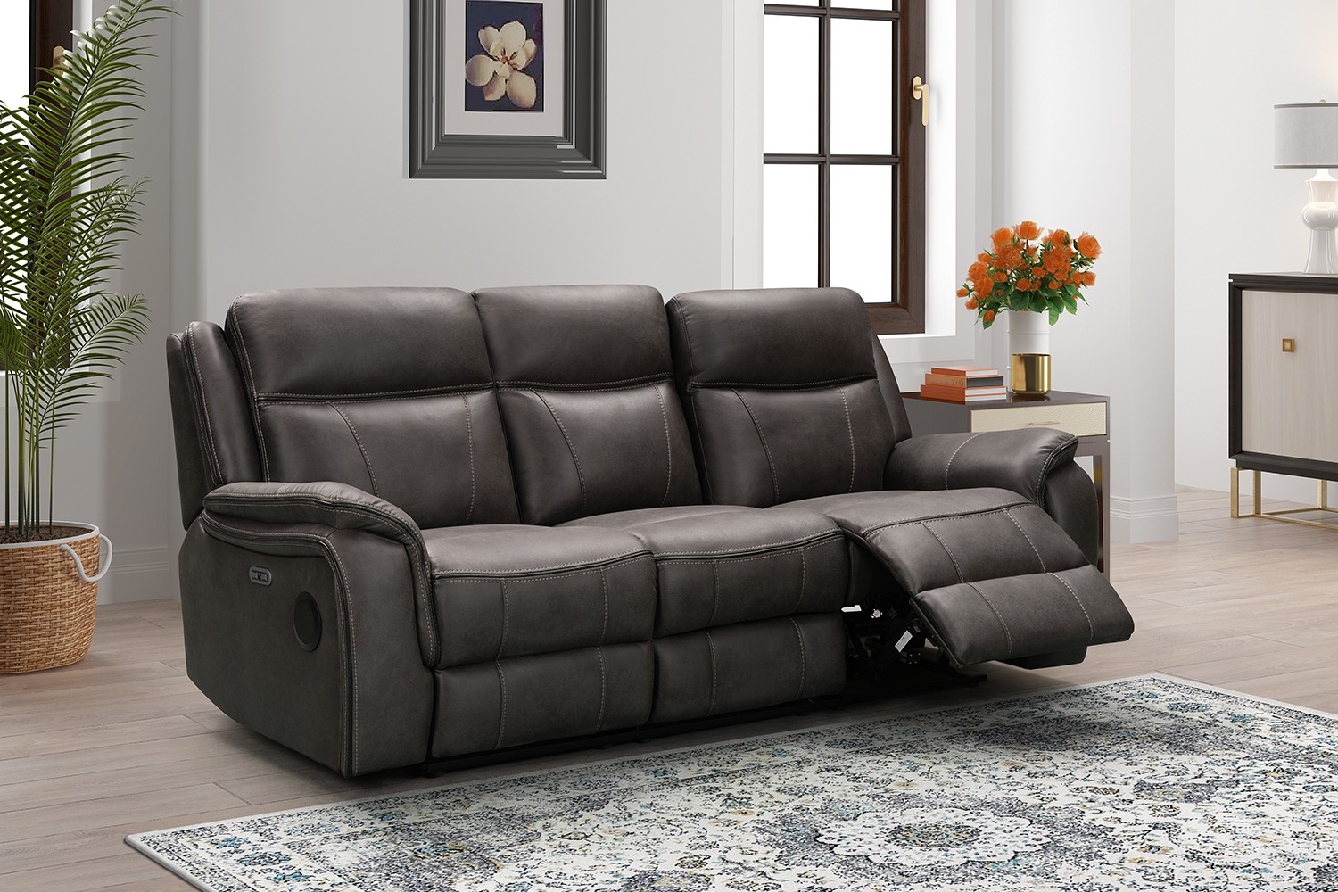 Ultimate Smart 3 Seater Power Recliner Sofa with Drop Down T ...