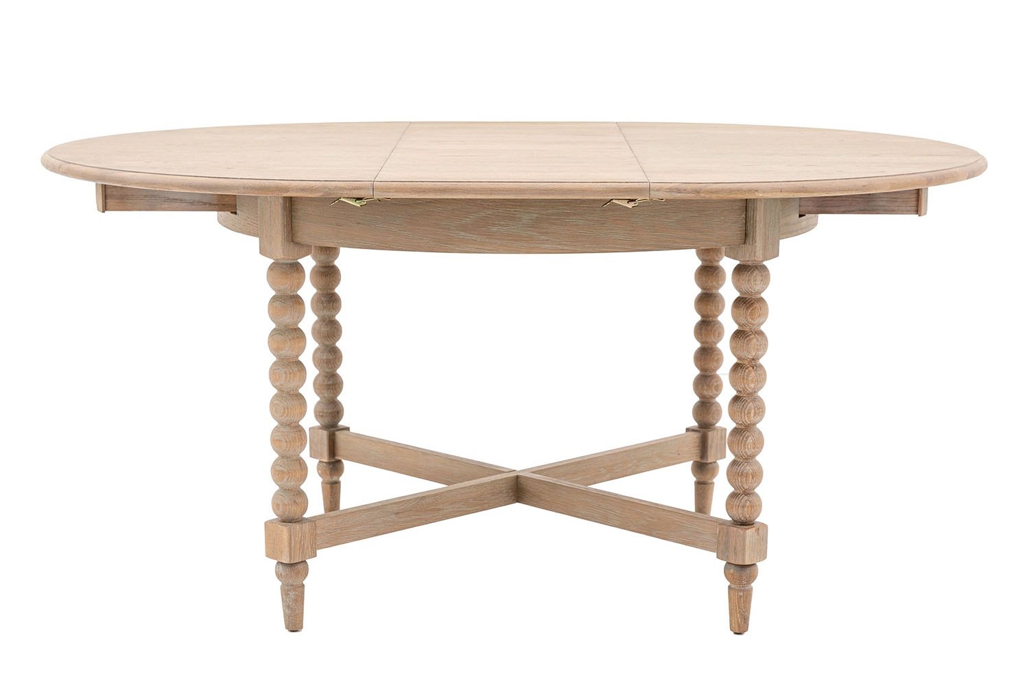 Gallery Direct Artisan Limewash Oak Extending Round Dining Table with ...