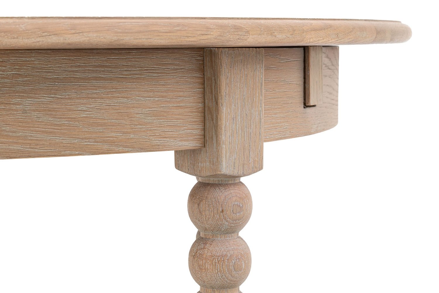 Gallery Direct Artisan Limewash Oak Extending Round Dining Table with ...